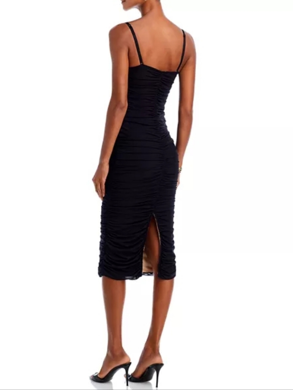 L'Agence Caprice Mesh Midi Dress in Black Size 6 - Picture 5 of 7